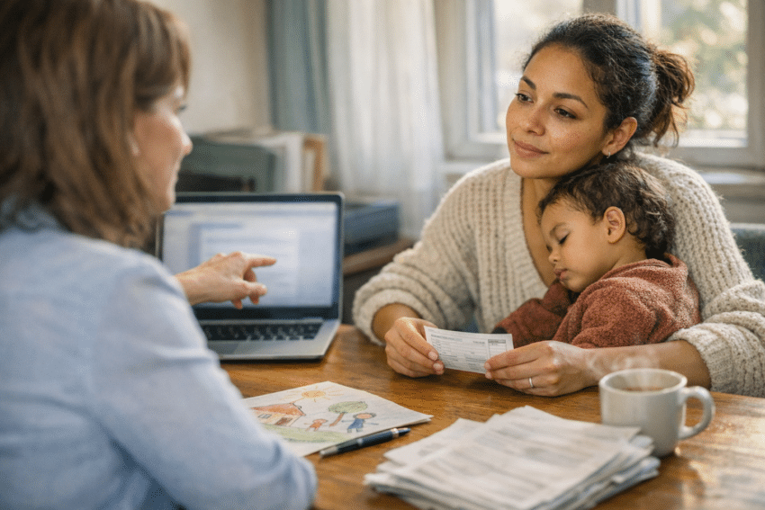 HR tanácsadás anyák SZJA-kedvezménye 2026-ban: anyuka babával és bérszámfejtő